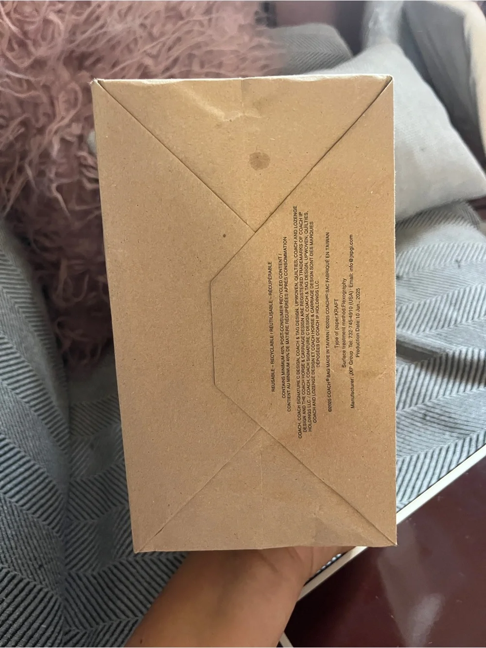 COACH Brown Gift Box, Bag & Orange Ribbon